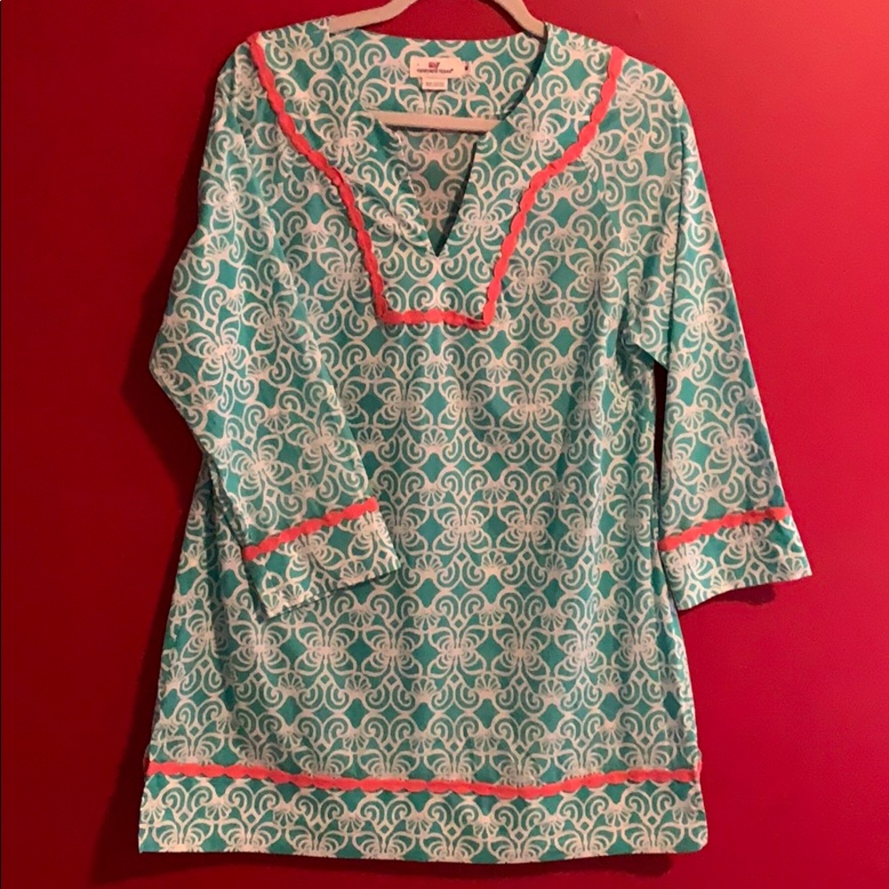 Vineyard Vines Tunic/Dress in Teal, White & Coral